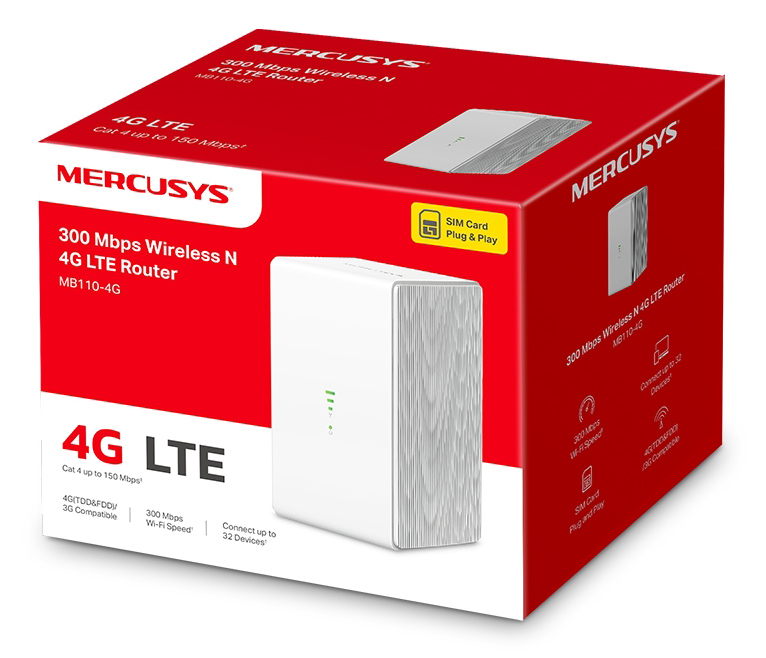 MERCUSYS Wireless N 4G LTE Router, 300 Mbps, Ver: 1.0 7 MERCUSYS Wireless N 4G LTE Router, 300 Mbps, Ver: 1.0 - Image 5
