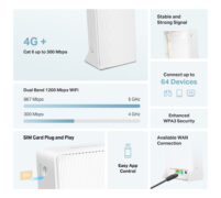 MERCUSYS router MB230-4G, 4G+ Cat6, 1200Mbps AC1200, Ver 1.0 3