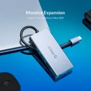 ORICO docking station MC-U501P, 5 θυρών, USB-C σύνδεση, 60W PD, 4K, γκρι 3