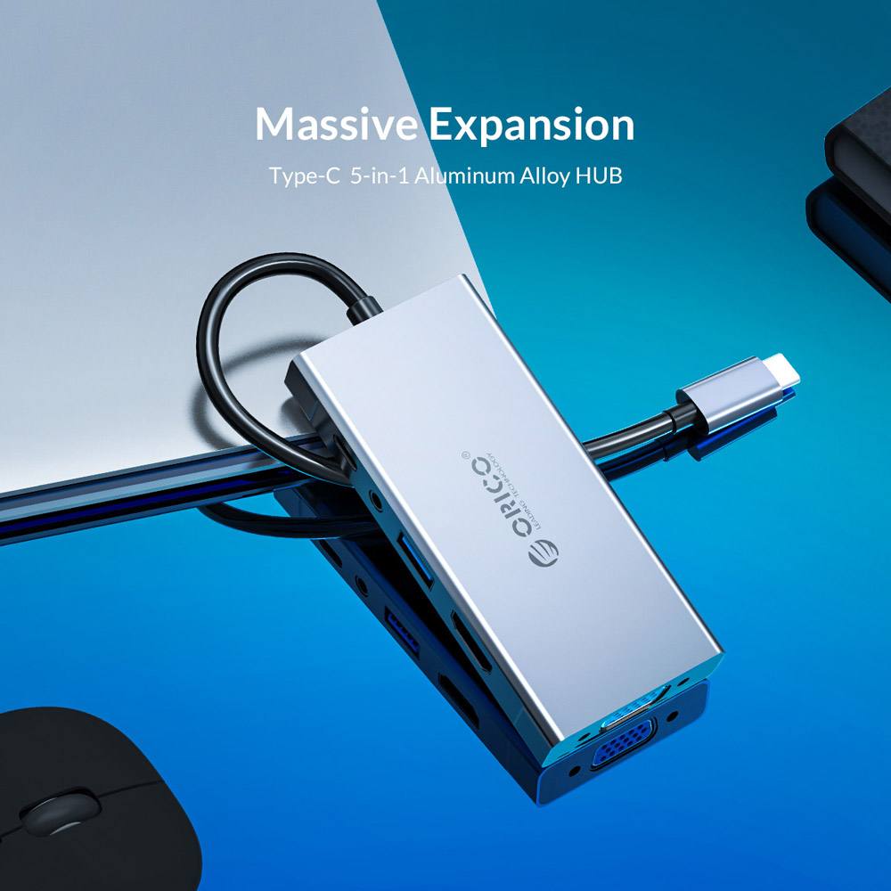 ORICO docking station MC-U501P, 5 θυρών, USB-C σύνδεση, 60W PD, 4K, γκρι 5 ORICO docking station MC-U501P, 5 θυρών, USB-C σύνδεση, 60W PD, 4K, γκρι - Image 3
