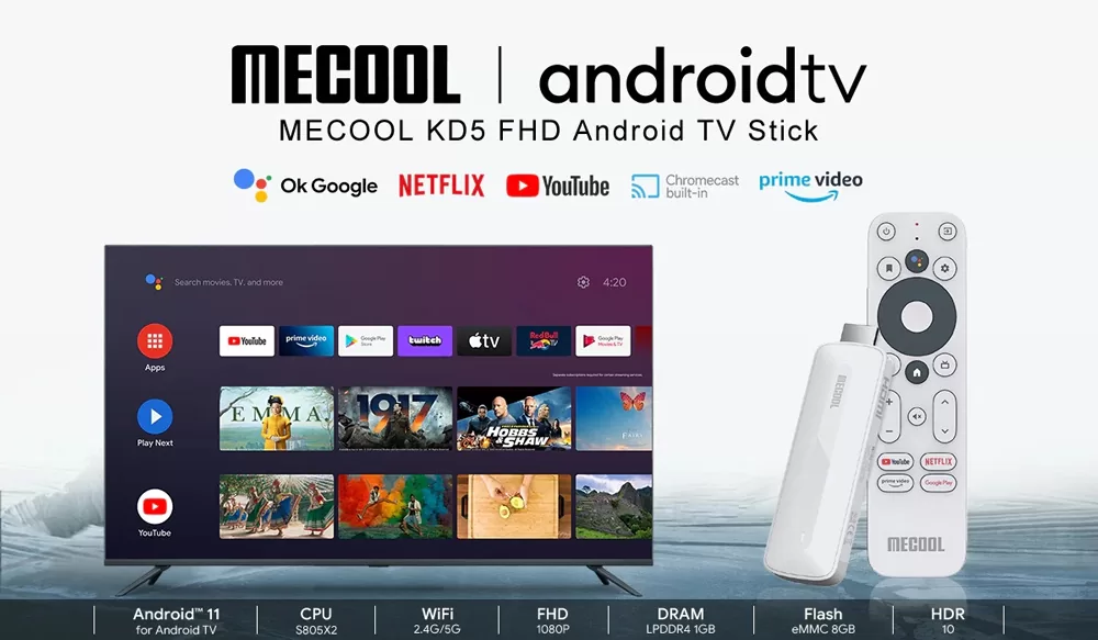 MECOOL TV Stick KD5, Google & Netflix certificate, FHD, WiFi, Android 11 4 MECOOL TV Stick KD5, Google & Netflix certificate, FHD, WiFi, Android 11 - Image 2