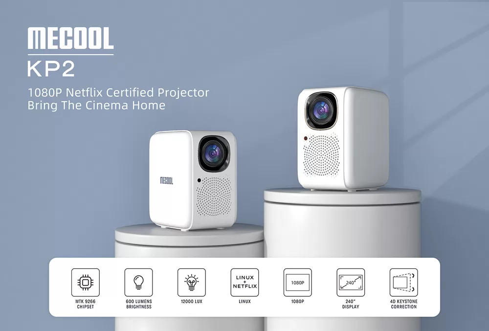 MECOOL smart βιντεοπροβολέας KP2, 1080p FHD, 600 ANSI, Wi-Fi, λευκός 4 MECOOL smart βιντεοπροβολέας KP2, 1080p FHD, 600 ANSI, Wi-Fi, λευκός - Image 2