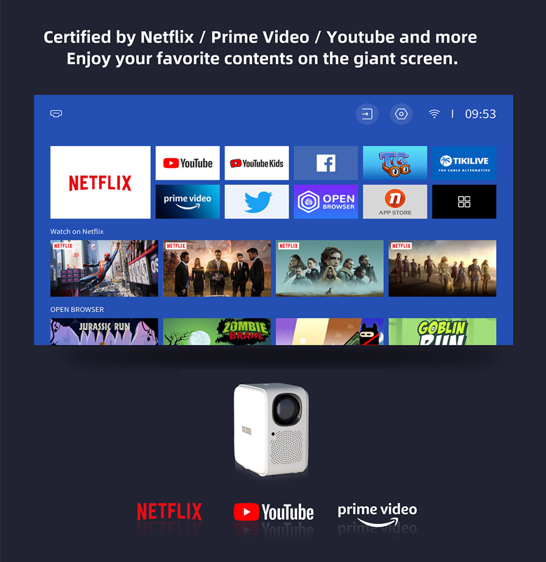 MECOOL smart βιντεοπροβολέας KP2, 1080p FHD, 600 ANSI, Wi-Fi, λευκός 8 MECOOL smart βιντεοπροβολέας KP2, 1080p FHD, 600 ANSI, Wi-Fi, λευκός - Image 7