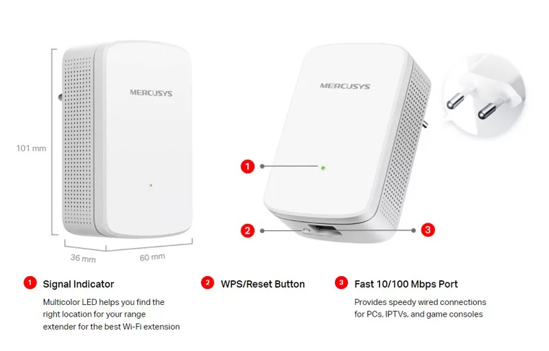MERCUSYS Wi-Fi range extender ME10, 300Mbps, Ver. 1.0 6 MERCUSYS Wi-Fi range extender ME10, 300Mbps, Ver. 1.0 - Image 4