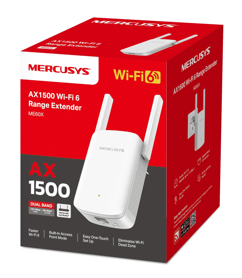 MERCUSYS range extender ME60X, WiFi 6, 1500Mbps AX1500, Ver. 1.0 10 MERCUSYS range extender ME60X, WiFi 6, 1500Mbps AX1500, Ver. 1.0 - Image 8