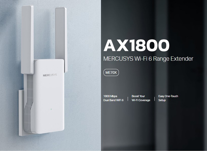 MERCUSYS range extender ME70X, Wi-Fi 6, 1800Mbps AX1800, Ver. 1.0 4 MERCUSYS range extender ME70X, Wi-Fi 6, 1800Mbps AX1800, Ver. 1.0 - Image 2