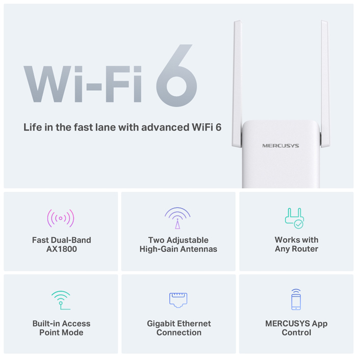 MERCUSYS range extender ME70X, Wi-Fi 6, 1800Mbps AX1800, Ver. 1.0 5 MERCUSYS range extender ME70X, Wi-Fi 6, 1800Mbps AX1800, Ver. 1.0 - Image 3