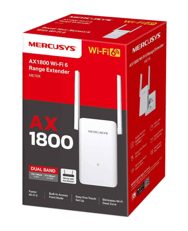 MERCUSYS range extender ME70X, Wi-Fi 6, 1800Mbps AX1800, Ver. 1.0 10 MERCUSYS range extender ME70X, Wi-Fi 6, 1800Mbps AX1800, Ver. 1.0 - Image 8