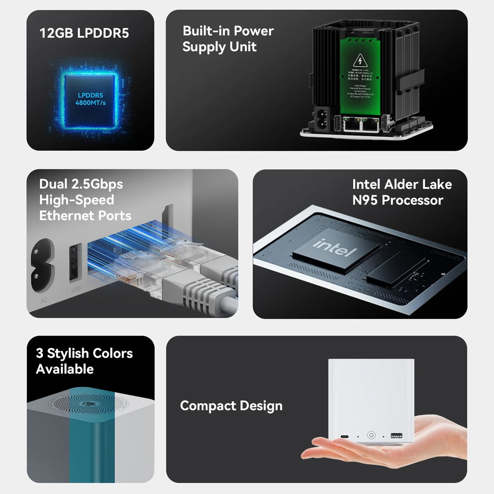 BEELINK mini PC/NAS ME Mini με 6x θέσεις M.2, Intel N95, 12GB, 1TB M.2, Windows 11 Home 9 BEELINK mini PC/NAS ME Mini με 6x θέσεις M.2, Intel N95, 12GB, 1TB M.2, Windows 11 Home - Image 7