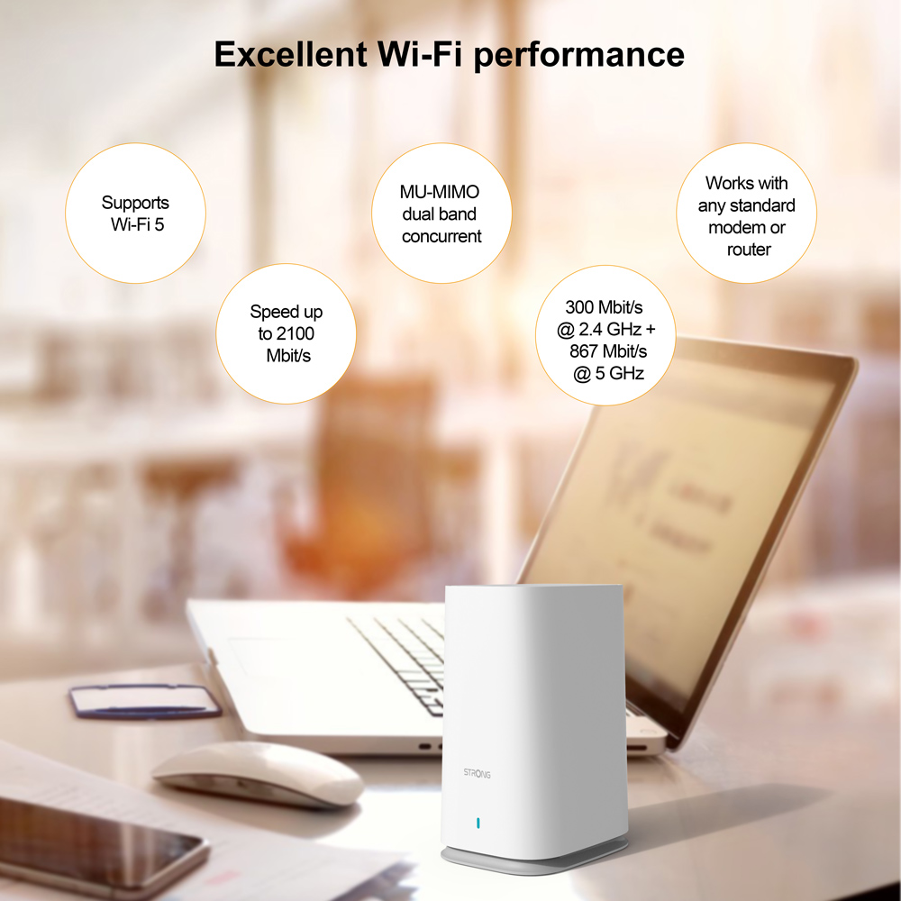 STRONG WiFi Mesh Home Kit ATRIA 2100, 2100Mbps Dual Band, 2τμχ 4 STRONG WiFi Mesh Home Kit ATRIA 2100, 2100Mbps Dual Band, 2τμχ - Image 2