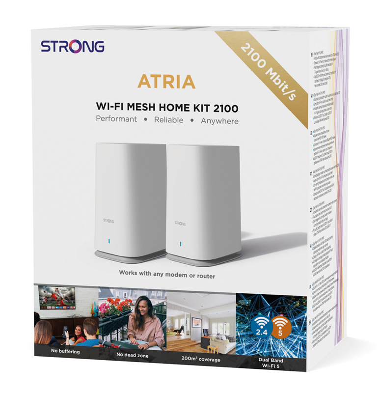 STRONG WiFi Mesh Home Kit ATRIA 2100, 2100Mbps Dual Band, 2τμχ 12 STRONG WiFi Mesh Home Kit ATRIA 2100, 2100Mbps Dual Band, 2τμχ - Image 10