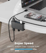 ORICO USB hub MH4PU-P με σφιγκτήρα, 4x θυρών, 5Gbps, USB σύνδεση, μαύρο 2