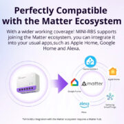SONOFF smart διακόπτης MINI-RBS για μηχανισμό κουρτινών, WiFi, συμβατός με Matter, λευκός 6
