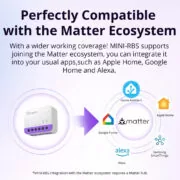 SONOFF smart διακόπτης MINI-RBS για μηχανισμό κουρτινών, WiFi, συμβατός με Matter, λευκός 6