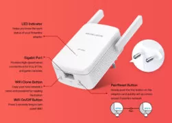 MERCUSYS Powerline Extender MP510 Kit, AV1000 Gigabit, WiFi, Ver: 1.0 8