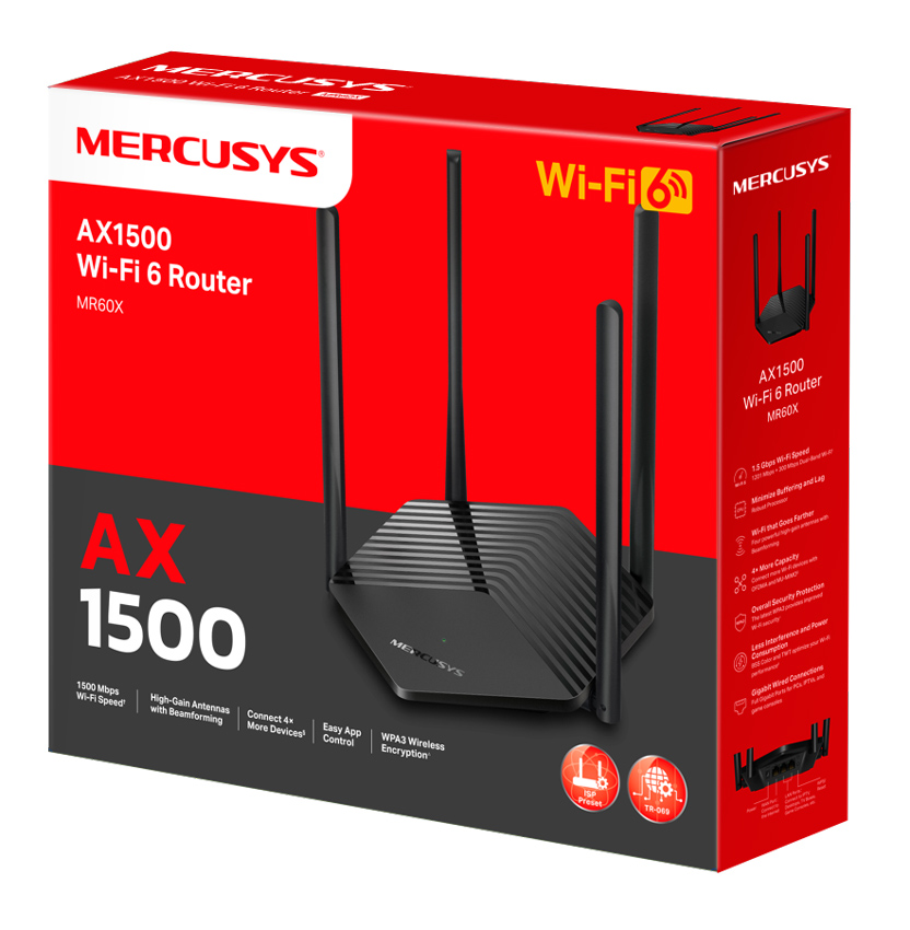 MERCUSYS router MR60X, Wi-Fi 6, 1500Mbps AX1500, Dual Band, Ver. 2.0 5 MERCUSYS router MR60X, Wi-Fi 6, 1500Mbps AX1500, Dual Band, Ver. 2.0 - Image 3