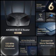 MERCUSYS router MR80X, Wi-Fi 6, 3Gbps AX3000, Dual Band 8 MERCUSYS router MR80X, Wi-Fi 6, 3Gbps AX3000, Dual Band 2