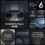 MERCUSYS router MR80X, Wi-Fi 6, 3Gbps AX3000, Dual Band 2