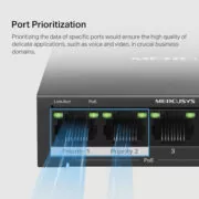 MERCUSYS Desktop Switch MS105GP, 5x 10/100/1000 Mbps, PoE+, V.3.0 6
