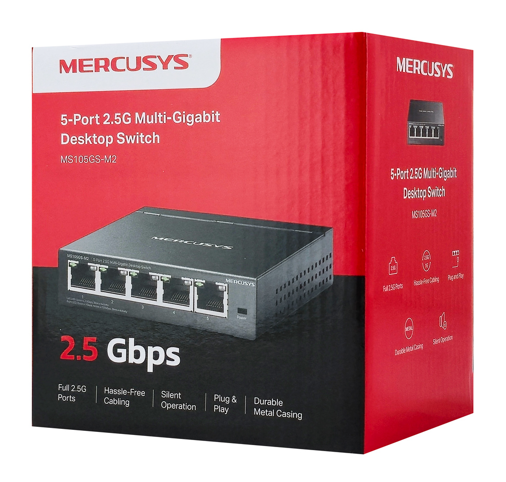 MERCUSYS desktop switch MS105GS-M2, 5x 2.5Gbps θύρες, UN/1.0 5 MERCUSYS desktop switch MS105GS-M2, 5x 2.5Gbps θύρες, UN/1.0 - Image 3
