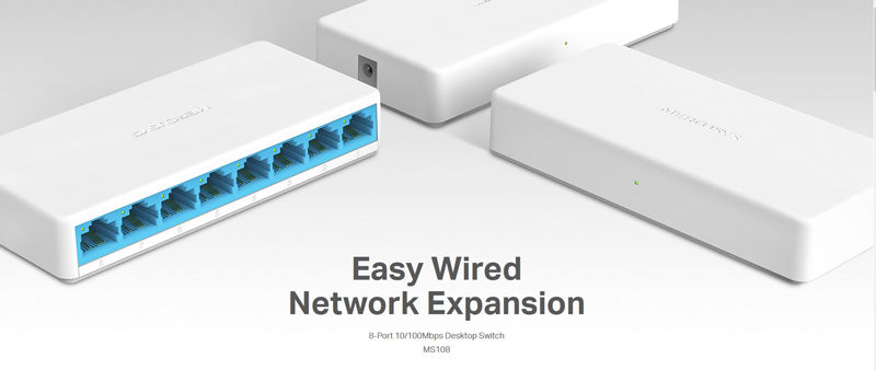 MERCUSYS Desktop Switch MS108, 8x 10/100 Mbps, Ver. 2 4 MERCUSYS Desktop Switch MS108, 8x 10/100 Mbps, Ver. 2 - Image 2