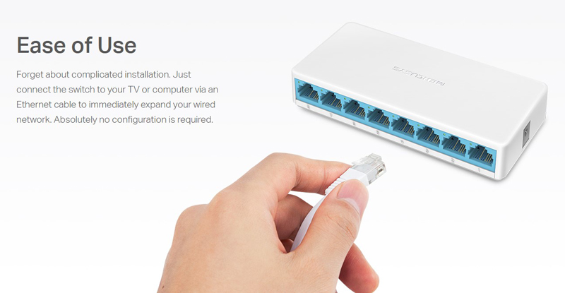 MERCUSYS Desktop Switch MS108, 8x 10/100 Mbps, Ver. 2 6 MERCUSYS Desktop Switch MS108, 8x 10/100 Mbps, Ver. 2 - Image 4
