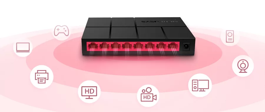 MERCUSYS Desktop Switch MS108G, 8x 10/100/1000 Mbps, Ver. 1 8 MERCUSYS Desktop Switch MS108G, 8x 10/100/1000 Mbps, Ver. 1 - Image 6
