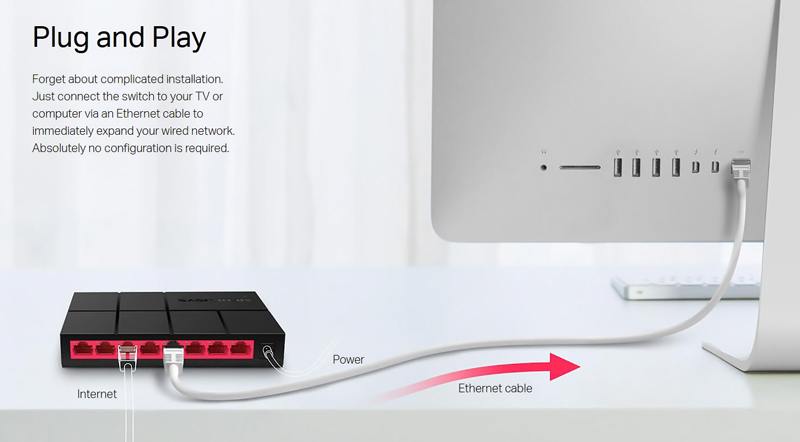 MERCUSYS Desktop Switch MS108G, 8x 10/100/1000 Mbps, Ver. 1 10 MERCUSYS Desktop Switch MS108G, 8x 10/100/1000 Mbps, Ver. 1 - Image 8