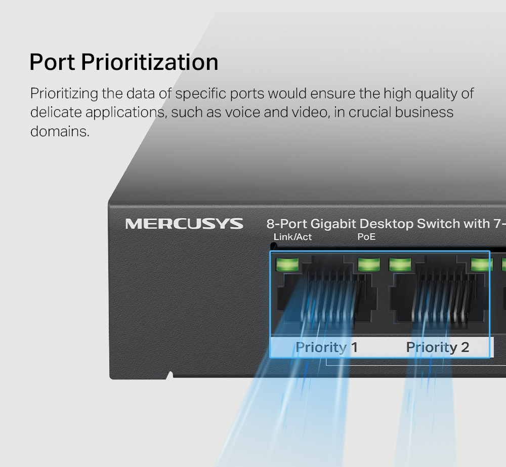 MERCUSYS Desktop Switch MS108GP, 8x 10/100/1000 Mbps, PoE+, Ver. 1.0 8 MERCUSYS Desktop Switch MS108GP, 8x 10/100/1000 Mbps, PoE+, Ver. 1.0 - Image 6