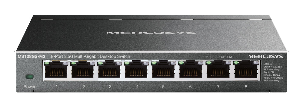 MERCUSYS desktop switch MS108GS-M2, 8x 2.5Gbps θύρες, UN/1.0 4 MERCUSYS desktop switch MS108GS-M2, 8x 2.5Gbps θύρες, UN/1.0 - Image 2