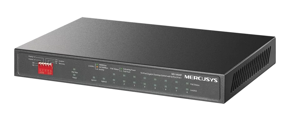 MERCUSYS Desktop Switch MS110GMP, 8x 10/100/1000Mbps PoE+, 2x Gigabit, Ver. 1.0 3 MERCUSYS Desktop Switch MS110GMP, 8x 10/100/1000Mbps PoE+, 2x Gigabit, Ver. 1.0