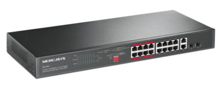 MERCUSYS rackmount switch MS118CP, 16x 10/100Mbps PoE+ & 2x Gigabit θύρες, UN/1.0 3