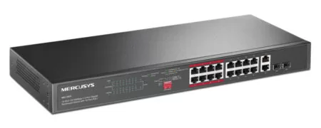 MERCUSYS rackmount switch MS118CP, 16x 10/100Mbps PoE+ & 2x Gigabit θύρες, UN/1.0 7 MERCUSYS rackmount switch MS118CP, 16x 10/100Mbps PoE+ & 2x Gigabit θύρες, UN/1.0 3