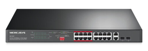 MERCUSYS rackmount switch MS118CP, 16x 10/100Mbps PoE+ & 2x Gigabit θύρες, UN/1.0 2 MERCUSYS rackmount switch MS118CP, 16x 10/100Mbps PoE+ & 2x Gigabit θύρες, UN/1.0 1