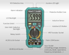 PROSKIT ψηφιακό πολύμετρο MT-1280D, 1000V DC, NVC, True RMS 3