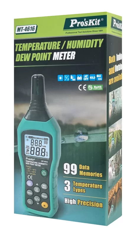 PROSKIT ψηφιακό θερμόμετρο & υγρασιόμετρο MT-4616, -20~60 °C, 0~100% RH 4 PROSKIT ψηφιακό θερμόμετρο & υγρασιόμετρο MT-4616, -20~60 °C, 0~100% RH - Image 2