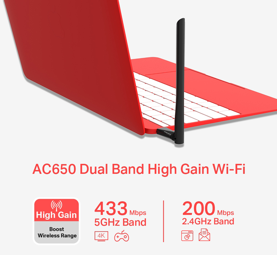 MERCUSYS ασύρματος USB αντάπτορας δικτύου MU6H, 650Mbps, 2.4/5GHz, V 1.0 4 MERCUSYS ασύρματος USB αντάπτορας δικτύου MU6H, 650Mbps, 2.4/5GHz, V 1.0 - Image 2