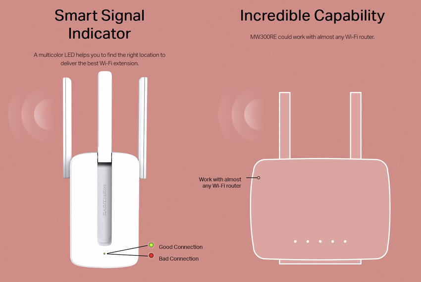 MERCUSYS Wi-Fi Range Extender MW300RE, 300Mbps, MIMO, Ver. 4 8 MERCUSYS Wi-Fi Range Extender MW300RE, 300Mbps, MIMO, Ver. 4 - Image 6