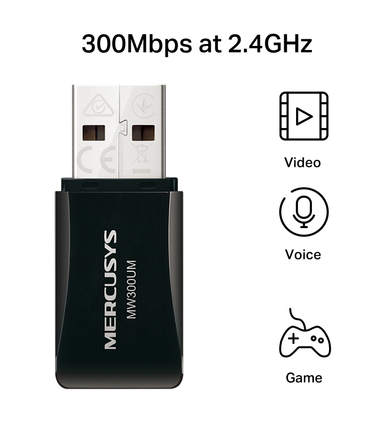 MERCUSYS ασύρματος USB αντάπτορας δικτύου MW300UM, 300Mbps, Ver 4.0 5 MERCUSYS ασύρματος USB αντάπτορας δικτύου MW300UM, 300Mbps, Ver 4.0 - Image 3