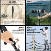 FOTOPRO μονόποδο φωτογράφισης N-155, πτυσσόμενο έως 155cm, έως 2kg, μαύρο 12 FOTOPRO μονόποδο φωτογράφισης N-155, πτυσσόμενο έως 155cm, έως 2kg, μαύρο 4