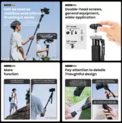 FOTOPRO μονόποδο φωτογράφισης N-155, πτυσσόμενο έως 155cm, έως 2kg, μαύρο 5