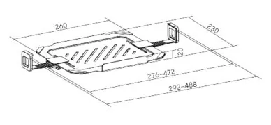 BRATECK βάση laptop NBH-8 για βάση οθονών VESA, έως 17", μαύρη 4