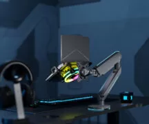 BRATECK βάση & ψύξη laptop NBH-8GL για βάση VESA, RGB, έως 17", μαύρη 2