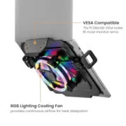 BRATECK βάση & ψύξη laptop NBH-8GL για βάση VESA, RGB, έως 17", μαύρη 5