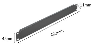 POWERTECH κάλυμμα panel NETW-0032 για rack 19"/1U, μεταλλικό, μαύρο 2