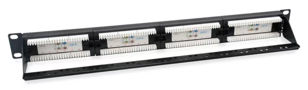 POWERTECH patch panel NETW-0046 για rack 19"/1U, 24 θυρών, CAT 6 UTP, μαύρο 2
