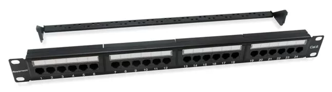POWERTECH patch panel NETW-0046 για rack 19"/1U, 24 θυρών, CAT 6 UTP, μαύρο 4
