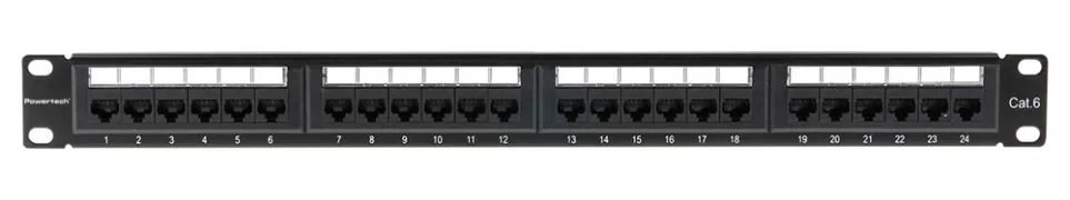 POWERTECH patch panel NETW-0046 για rack 19"/1U, 24 θυρών, CAT 6 UTP, μαύρο 5