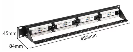 POWERTECH patch panel NETW-0046 για rack 19"/1U, 24 θυρών, CAT 6 UTP, μαύρο 6