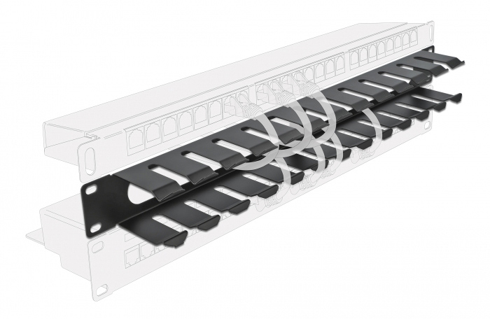 POWERTECH cable management NETW-0047 για rack 19"/1U, μεταλλικό, μαύρο 4 POWERTECH cable management NETW-0047 για rack 19"/1U, μεταλλικό, μαύρο - Image 2